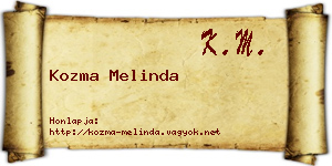 Kozma Melinda névjegykártya